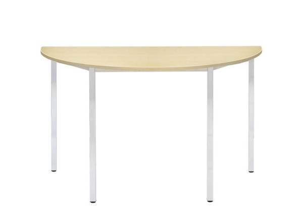 Bisley MULTI Desking Mehrzwecktisch, halbrund, verchromt, 25 mm, Dekor BC buche, H 740 x B 1200 x T 600 mm, MTC25H1206BC399