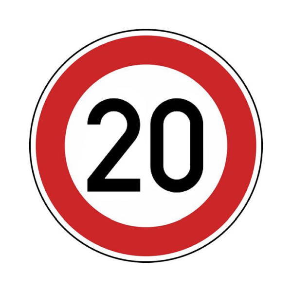 Stein HGS Zulässige Höchstgeschwindigkeit km/h (Wunschangabe) Nr. 274, 600 mm / RA1 / Alform, 20 km/h, 274-212-20