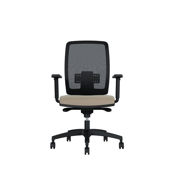 Bisley Bürodrehstuhl Cometa, Rückenlehne mit Netzbezug, Höhenverstellbare Armlehnen, Kunststofffußkreuz, TN9111 warm grey, COMENKLRT0015TN9111