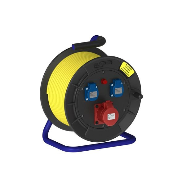 ELSPRO Kabeltrommel aus Vollgummi LRX, Ausgang: 1 CEE 400 V, 2 Schuko, Länge: 33 m, 4X01112