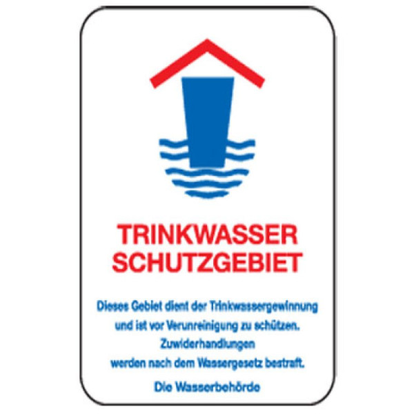 Stein HGS Natur- und Umweltschutzschild -Trinkwasser Schutzgebiet-, 630x420 mm/nicht reflektierend, uw090006420