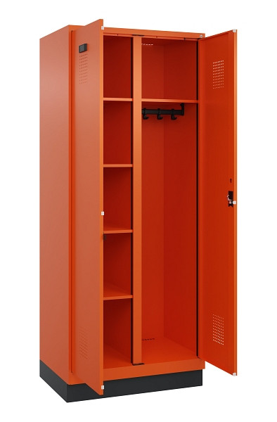 C+P Wäsche-/Garderobenspind Evolo PLUS, mit Sockel, 2 Abteile, 1950x800x500mm, 2, Zylinderschloss, 049620-22 S10050