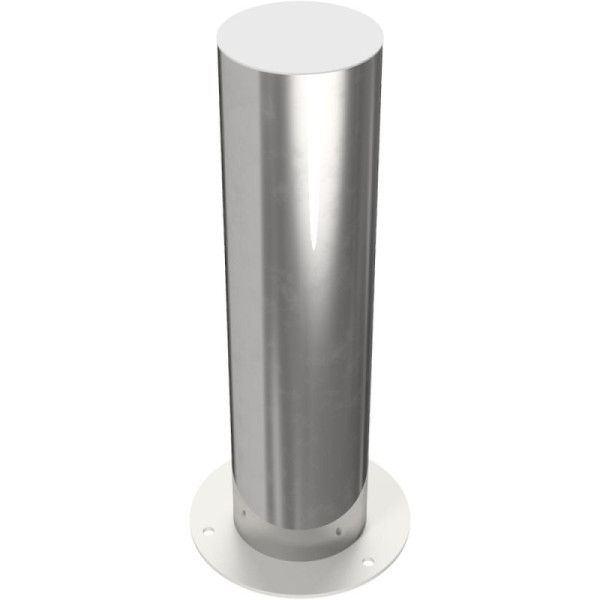 Stein HGS Absperrpfosten -Bollard, feststehend oder herausnehmbar, 600mm /zum Aufdübeln, mit Bodenplatte Ø 250mm, keine Ösen, 40154p