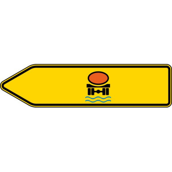 Stein HGS Pfeilwegweiser für Fahrzeuge mit wassergefüllter Ladung, linksweisend, einseitig Nr. 421-12, RA1/Flachform 2mm, 421-12-111