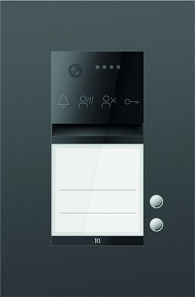 TCS Türkontrollsystem PES PRO IP Video Außenstation 2T 1 Spalte UP RAL7016 anthrazitgrau, AVU400102-0017