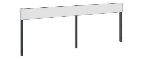 C+P Rückenlehne 1-seitig, Feuchtraum, H796xB1960 mm, Schwarzgrau/HPL Weiß, 8062-731 S10001