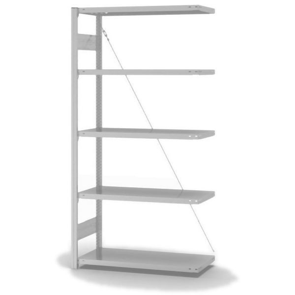 hofe Anbauregal, zerlegt, 5 Böden 2000 x 400 x 1000 mm, lichtgrau ähnlich RAL 7035 ableitfähig kunststoffbeschichtet, HKA20410ESD