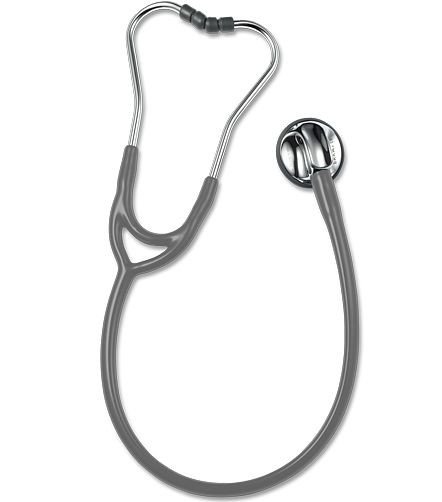 ERKA Stethoskop für Erwachsene mit soft Ohroliven, Membranseite (Dual-Membrane), Zweikanalschlauch SENSITIVE, Farbe: hellgrau, 525.00045