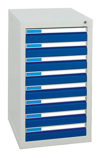 stumpf Schubladenschrank Serie ESTA, RAL 7035/5010, 8 Schubladen (8x100 mm), 7601174