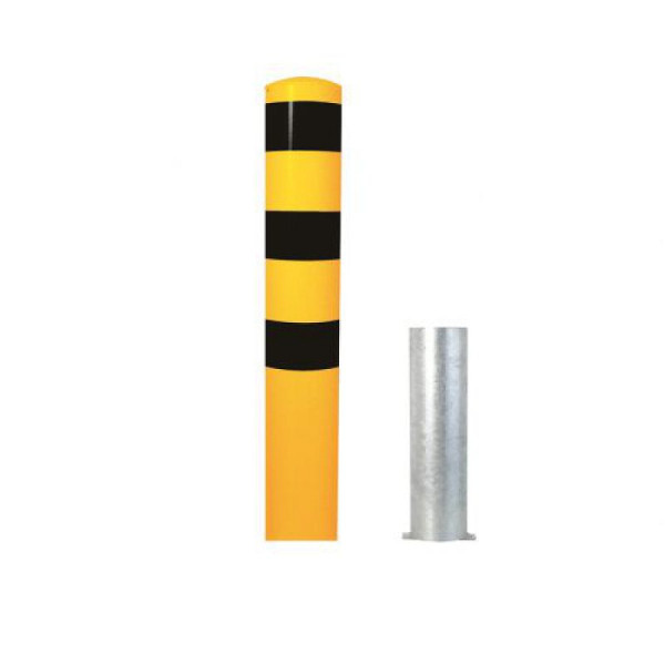 Stein HGS Stahlrohrpoller/Rammschutzpoller -Bollard-, 2000 mm, ohne Farbe, keine Ösen, 40192h