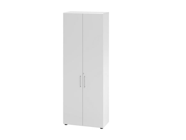 Hammerbacher Kombischrank, 6 OH, Korpus: Weiß / Front: Grau, 80 x 41,7 x 215,6 cm, Öffnungswinkel 110°, Metallgriff BS, V968T6/W/5/BS