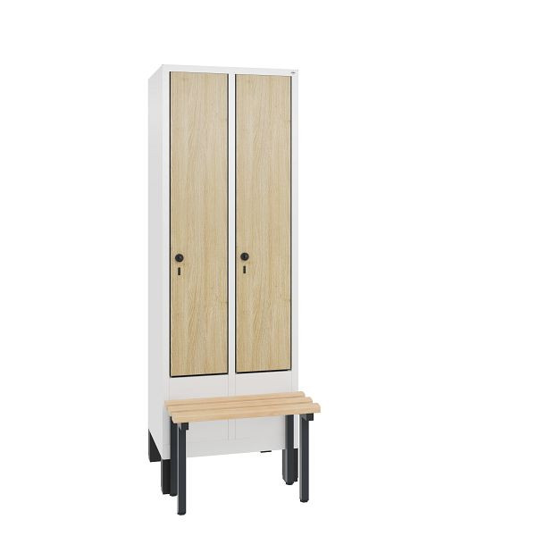 C+P Spind Evolo, 2 Abteile, H1850xB610xT815 mm, Weiß/MDF Eiche, 48030-20 S10375