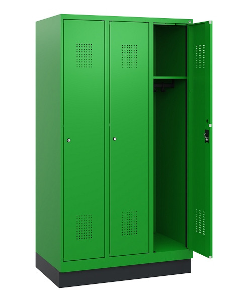 C+P Spind Evolo PLUS, Sockel, 3 Abteile, 1630x900x500mm, 6037/6037, Zylinderschloss, 0490205-30 S10053