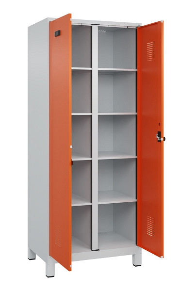C+P Wäsche-Spind Evolo PLUS, mit Füßen, 2 Abteile, 1950x800x500mm, 7035/2004, Verschluss Drehriegel, 049012-22B S10002
