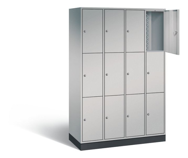 C+P Schließfachschrank Intro, H1950xB1220xT490mm, Farbe: Weißaluminium, 8370-401 S10068