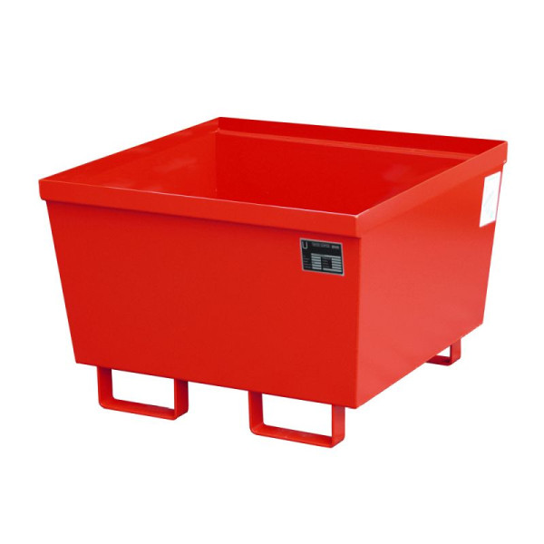 STEIN HGS Auffangwanne AO, 3 mm Stahlblech, stapelbar, 229 Liter, RAL 3000 feuerrot, Gesamthöhe 545 mm, lackiert, 79184.0002