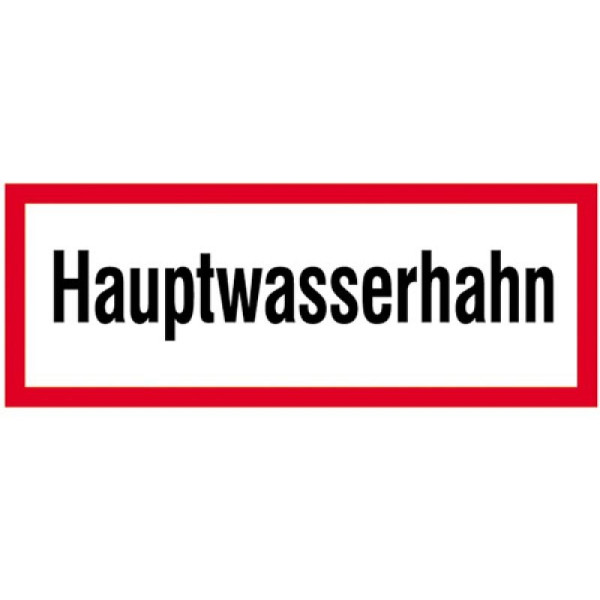 Stein HGS Hinweisschild, Hauptwasserhahn, Folie,selbstklebend, 21.2871