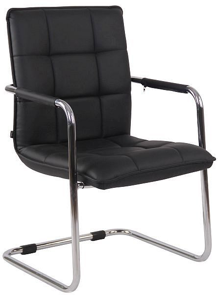 CLP Besucherstuhl Gandia Kunstleder chrom, schwarz, 315417