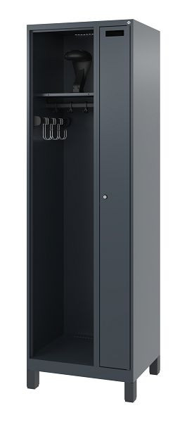 C+P Feuerwehrspind Evolo, Modell KOMBI, 2 Abteile, H1850xB600xT500 mm, Anthrazit, Füße, 0494015-14 S10007