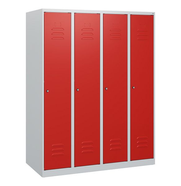 C+P Umkleidespind Classic PLUS, 4 Abteile, 1530x1200x500mm, 7035/3020, Zylinderschlösser, 0800005-40 S10007