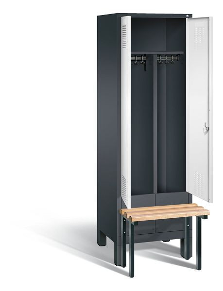 C+P Schwarz-Weiss-Spind Evolo, H1850xB610xT815mm, Farbe: Schwarzgrau / Verkehrsweiß, 48032-20 S10098