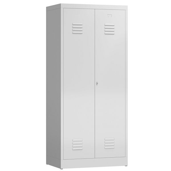 Lüllmann ClassiX Garderobenschrank, 2 Abteile mittig schließend, 1800 x 800 x 500 mm, lichtgrau, X-515420