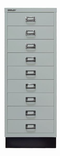 Bisley MultiDrawer, 39er Serie mit Sockel, DIN A3, 9 Schubladen, lichtgrau, L39A39S645