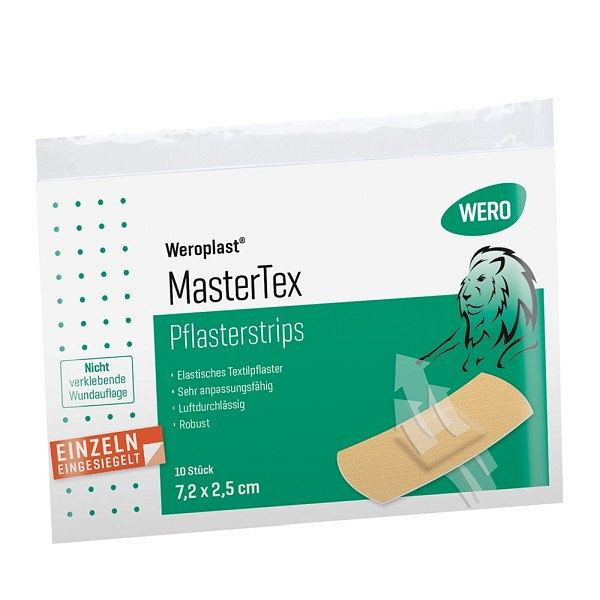 WERO Weroplast MasterTex Pflasterstrips 7,2x2,5 cm, VE: 10 Stück, 150258