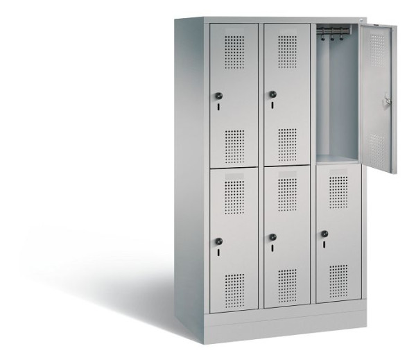 C+P Spind doppelstöckig Evolo, H1600xB900xT500mm, Farbe: Weißaluminium, 483206-30 S10090