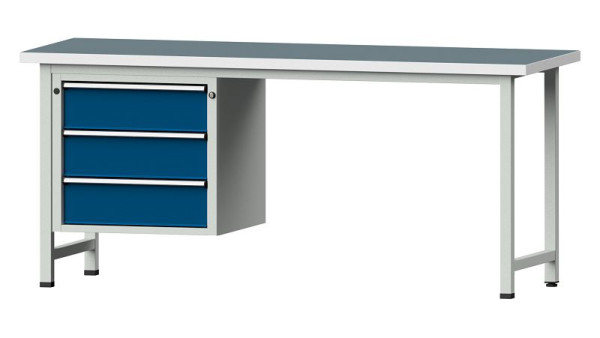 ANKE Werkbänke Kombiwerkbank, Modell 726 V, 2000 x 700 x 890 mm, RAL 7035/5010, UBP 40 mm, 410.753
