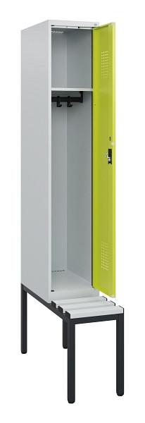 C+P Spind Evolo PLUS, 1 Abteil, 1950x300x815mm, 7035/0024, Zylinderschloss, Material Sitzfläche Kunststoff, Sitzbank, 0490505-10 S10096