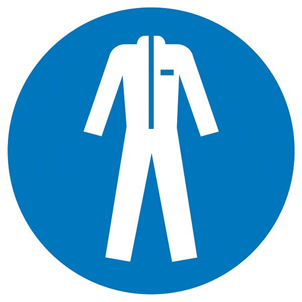 SafetyMarking Gebotsschild, Schutzkleidung benutzen, Ø 10 cm, Aluminium, 11.0627