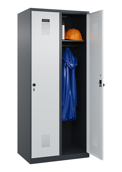 C+P Spind Evolo PLUS, 2 Abteile, 1850x800x500mm, 7016/7035, Verschluss Drehriegel, Ablageböden 2, 049000-22 S10017