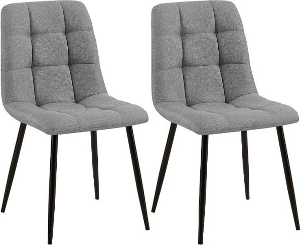 CLP 2er Set Esszimmerstuhl Tilde Stoff, grau, 318325