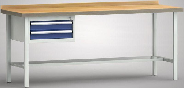 KLW Profi-Werkbank - 2000 x 700 x 905 mm L x T x H (ERGO-Version), links 2x100EA, WP102E-2000M45-E1620