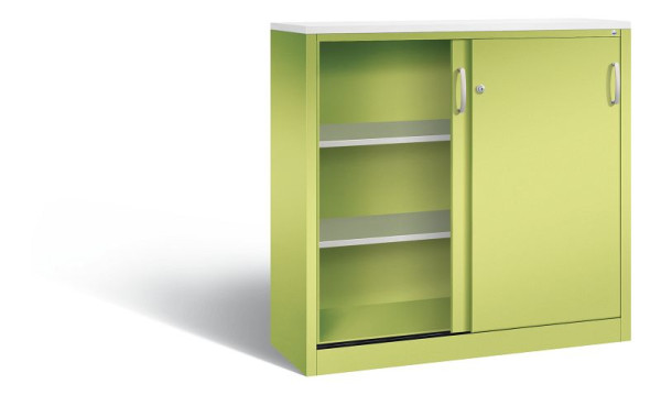 C+P Sideboard mit Schiebetüren Acurado, H1200xB1200xT400mm, Farbe: Viridingrün / Viridingrün, Bügelgriff, 3 OH, 2047-1200 S10329