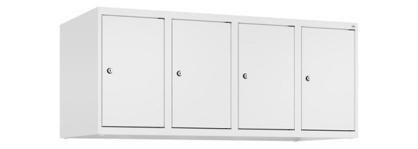 C+P Schrankaufsatz Classic PLUS, Aufsatzschrank, 9016/9016, Zylinderschlösser, 500x1200x500mm, 4 Abteile, 080090-40 S10029
