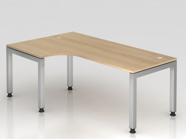 Hammerbacher Winkeltisch U-Fuß eckig 200x120cm 90° Eiche, Winkelform 90°, schwebende Platte, VJS82/E/S
