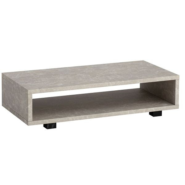 Wohnling Couchtisch 100x50x25cm Sandfarben Sofatisch in Stein-Optik, Design Wohnzimmertisch Rechteckig mit Stauraum, Kaffeetisch Groß, WL6.934