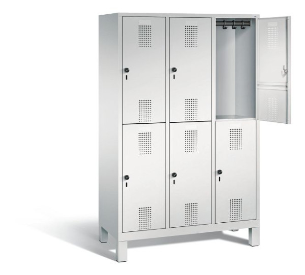 C+P Spind doppelstöckig Evolo, H1850xB1200xT500mm, Farbe: Lichtgrau, 48310-32 S10012