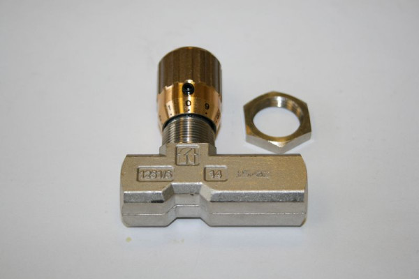 ELMAG Drosselrückschlagventil 'ALT' 1/4', 9F400S Blockgröße 21x21 für Modell S 280 G/DG (Messing), 9709229