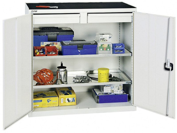 stumpf Werkzeug- und Materialschrank Serie 2000, 7035/7035, 2 Schubladen, 2 Fachböden durchgehend, 2007207