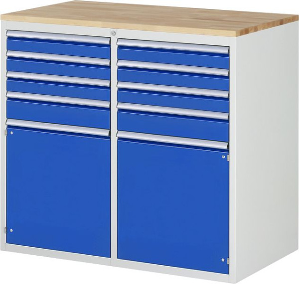 RAU Schubladenschrank 7000, 1145x650x1035mm, li: 3x90, H120mm, Flügeltür, re: 3x90, H120mm, Flügeltür, Buche-Massiv, 03-LL7.3.3A-B.11