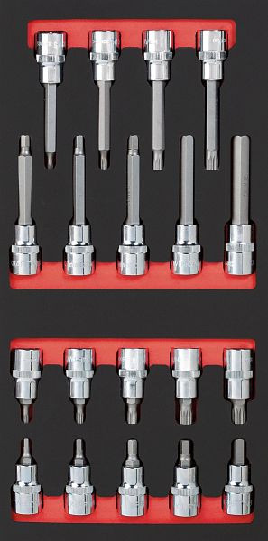 Kraftwerk PRO LINE EVA Bit-Steckschlüsselsatz 1/2" 19-tlg. 20x40 Einlage, 105.401.010