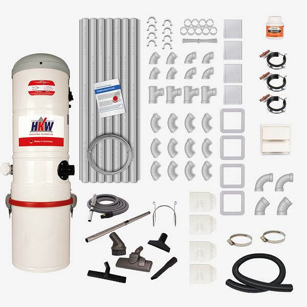 HKW Komplett-Set SMALL 2 - 4 Saugdosen, 10,5 m Saugschlauch, 2100410