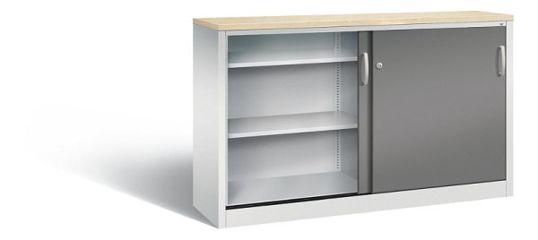 C+P Sideboard mit Schiebetüren Acurado, H1000xB1600xT400mm, Farbe: Lichtgrau / Vulkangrau, Bügelgriff, 2146-00 S10169