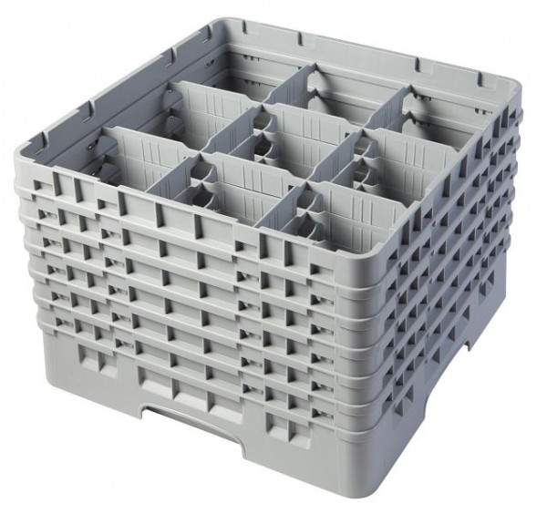 Cambro Spülkorb mit 9 Fächer Camrack® 30 cm Soft Grau, 9S1114151