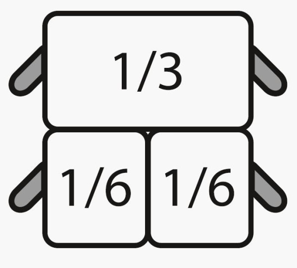 Saro E7/CPCEXF Nudelkorb-Set: 2 x 1/6 GN + 1 x 1/3 GN, 423-4025