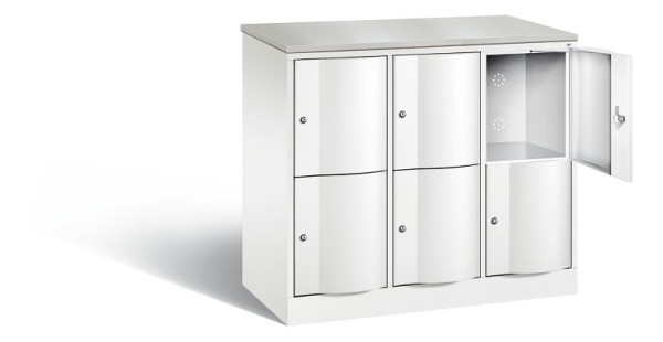 C+P Schließfachschrank Resisto, H1077xB1148xT540mm, Farbe: Verkehrsweiß, 8472-372 S10182