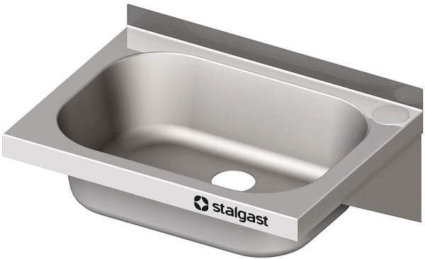 Stalgast Handwaschbecken zur Wandmontage, 400x410x240 mm, mit dreiseitiger Beckenblende, mit Aufkantung, verschweißt, VHW24400A